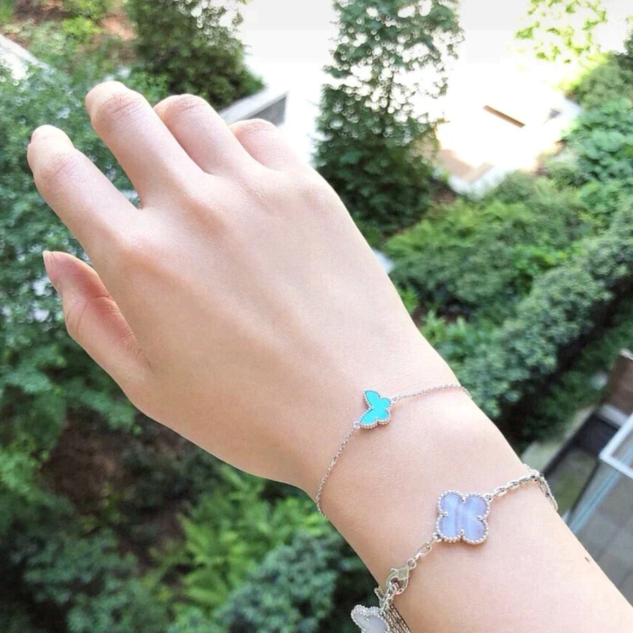 ??Loco?¡¥BUTTERFLY TURQUOISE BUTTERFLY BRACELET SILVER