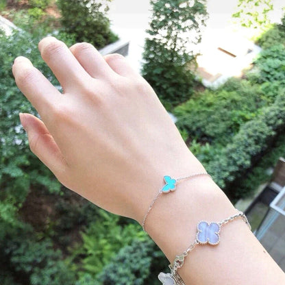[moco jewelrys]Türkisfarbenes Schmetterlingsarmband aus Silber