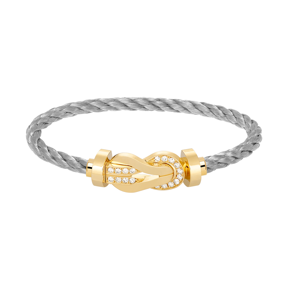 [moco jewelrys]CHANCE Großes Armband mit 8-stelliger Schnalle und Halbdiamanten, Gold