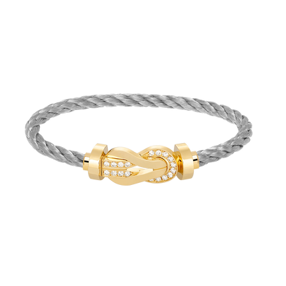 [moco jewelrys]CHANCE Großes Armband mit 8-stelliger Schnalle und Halbdiamanten, Gold