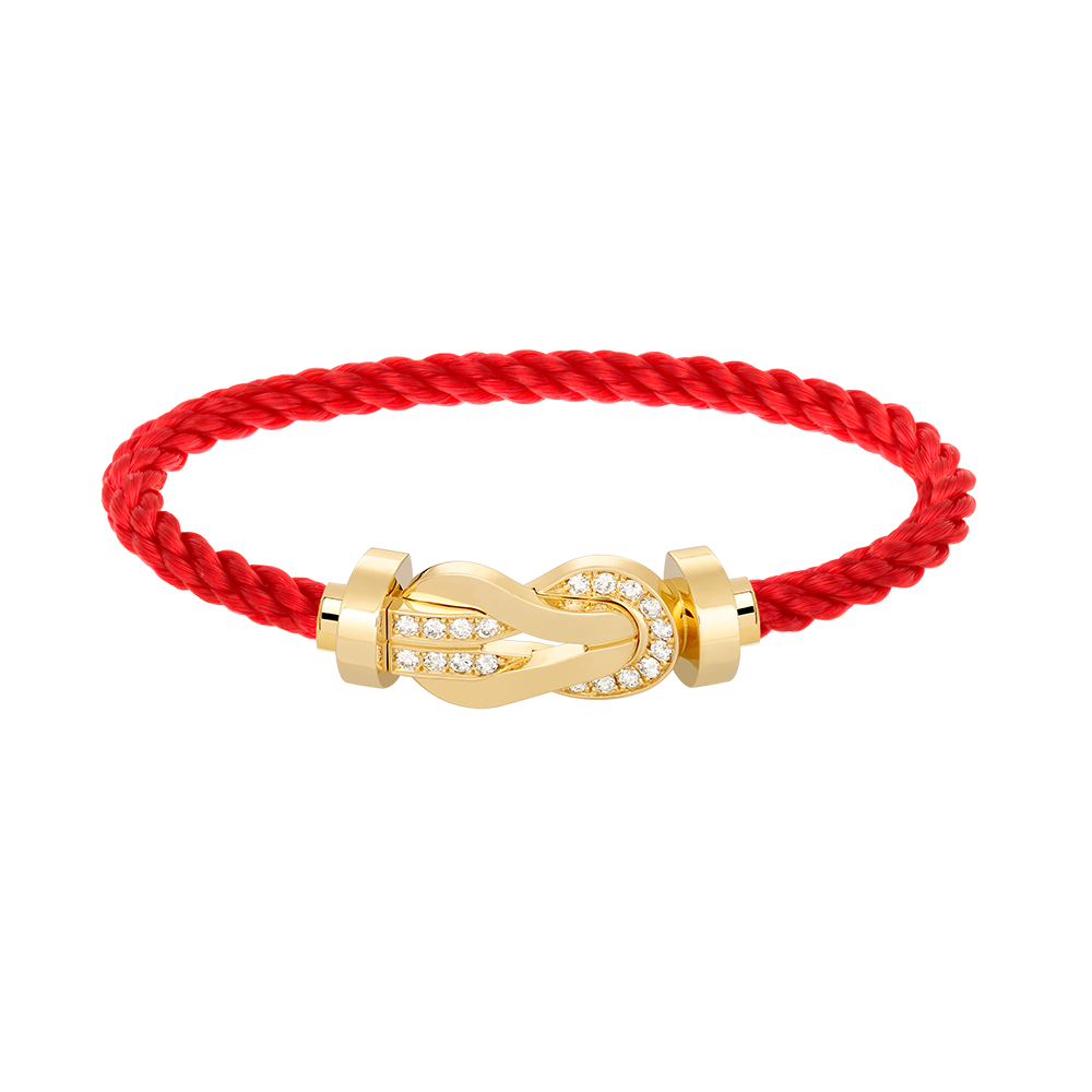 [moco jewelrys]CHANCE Großes Armband mit 8-stelliger Schnalle und Halbdiamanten, Gold