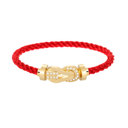 [moco jewelrys]CHANCE Großes Armband mit 8-stelliger Schnalle und Halbdiamanten, Gold
