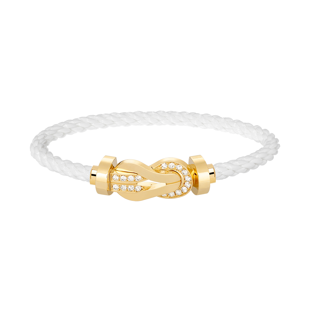 ??Loco?¡¥CHANCE LARGE 8 FIGURE BUCKLE HALF DIAMOND BRACELET GOLD