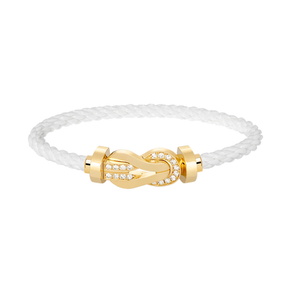 [moco jewelrys]CHANCE Großes Armband mit 8-stelliger Schnalle und Halbdiamanten, Gold