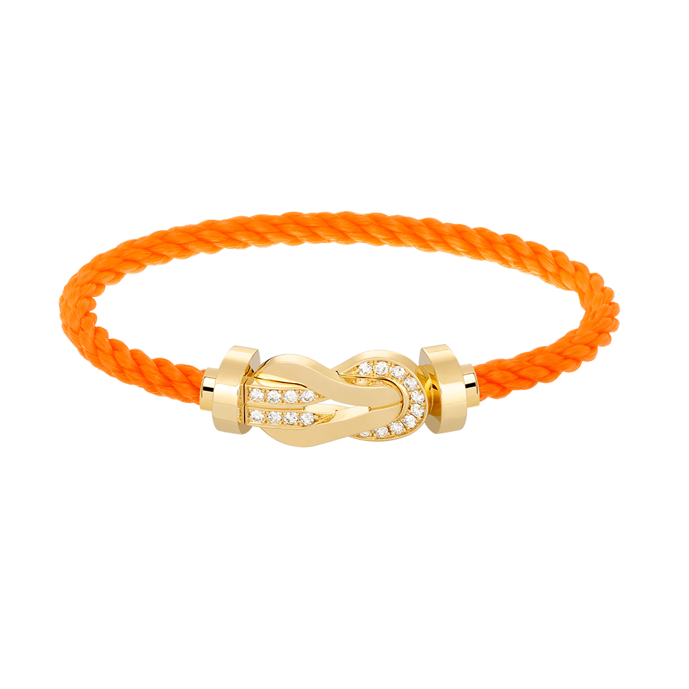??Loco?¡¥CHANCE LARGE 8 FIGURE BUCKLE HALF DIAMOND BRACELET GOLD