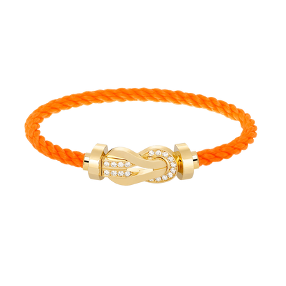 [moco jewelrys]CHANCE Großes Armband mit 8-stelliger Schnalle und Halbdiamanten, Gold