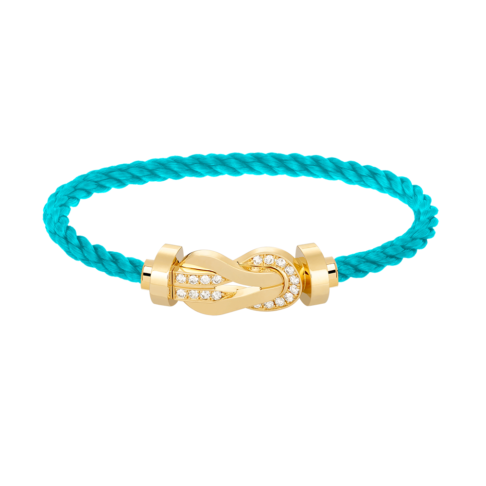 [moco jewelrys]CHANCE Großes Armband mit 8-stelliger Schnalle und Halbdiamanten, Gold