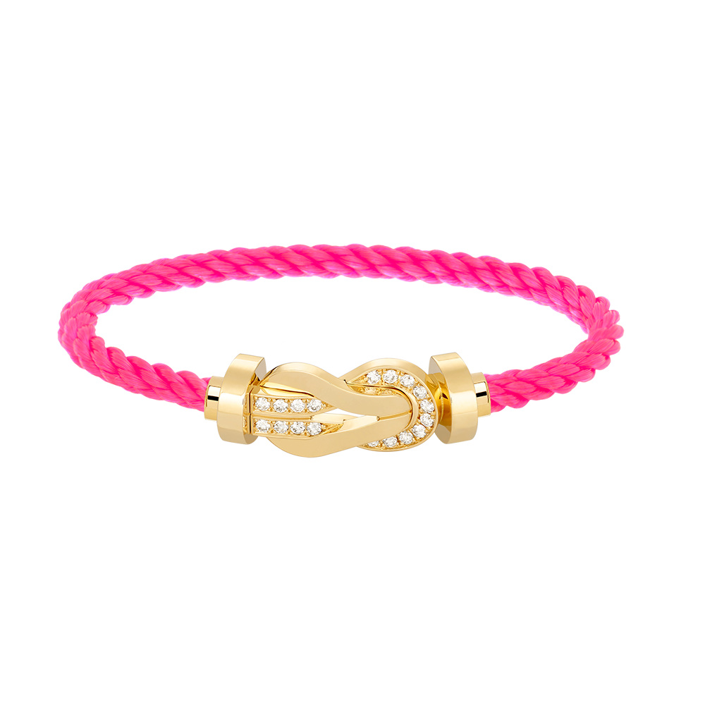 [moco jewelrys]CHANCE Großes Armband mit 8-stelliger Schnalle und Halbdiamanten, Gold