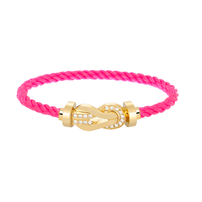 [moco jewelrys]CHANCE Großes Armband mit 8-stelliger Schnalle und Halbdiamanten, Gold