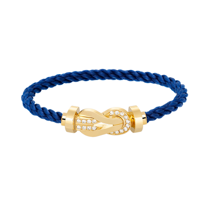 [moco jewelrys]CHANCE Großes Armband mit 8-stelliger Schnalle und Halbdiamanten, Gold