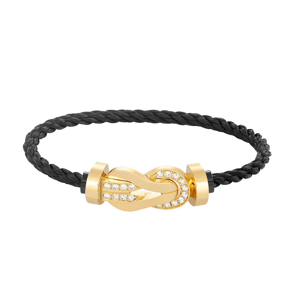 [moco jewelrys]CHANCE Großes Armband mit 8-stelliger Schnalle und Halbdiamanten, Gold