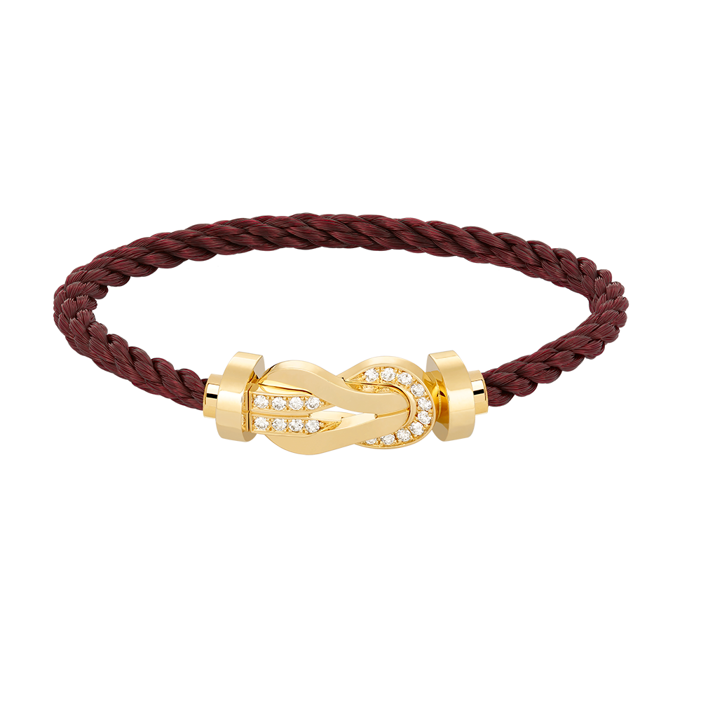 [moco jewelrys]CHANCE Großes Armband mit 8-stelliger Schnalle und Halbdiamanten, Gold