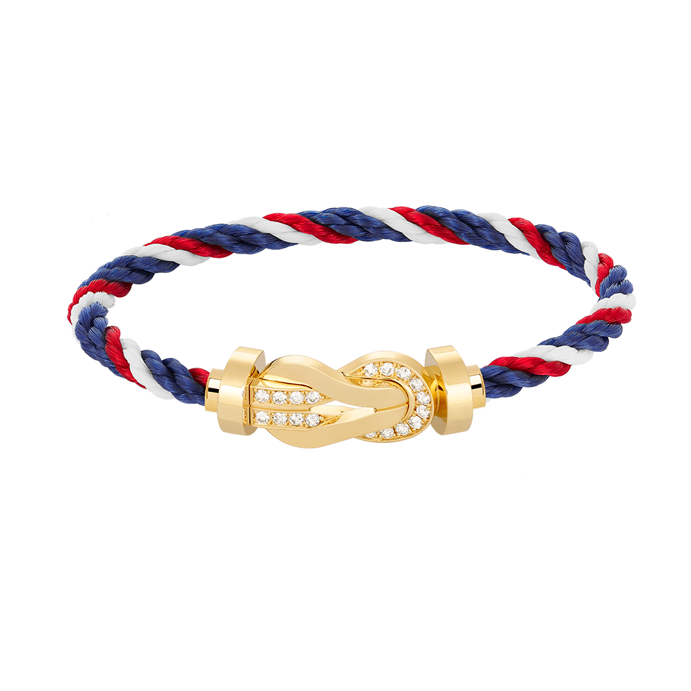 [moco jewelrys]CHANCE Großes Armband mit 8-stelliger Schnalle und Halbdiamanten, Gold