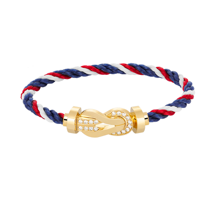 [moco jewelrys]CHANCE Großes Armband mit 8-stelliger Schnalle und Halbdiamanten, Gold
