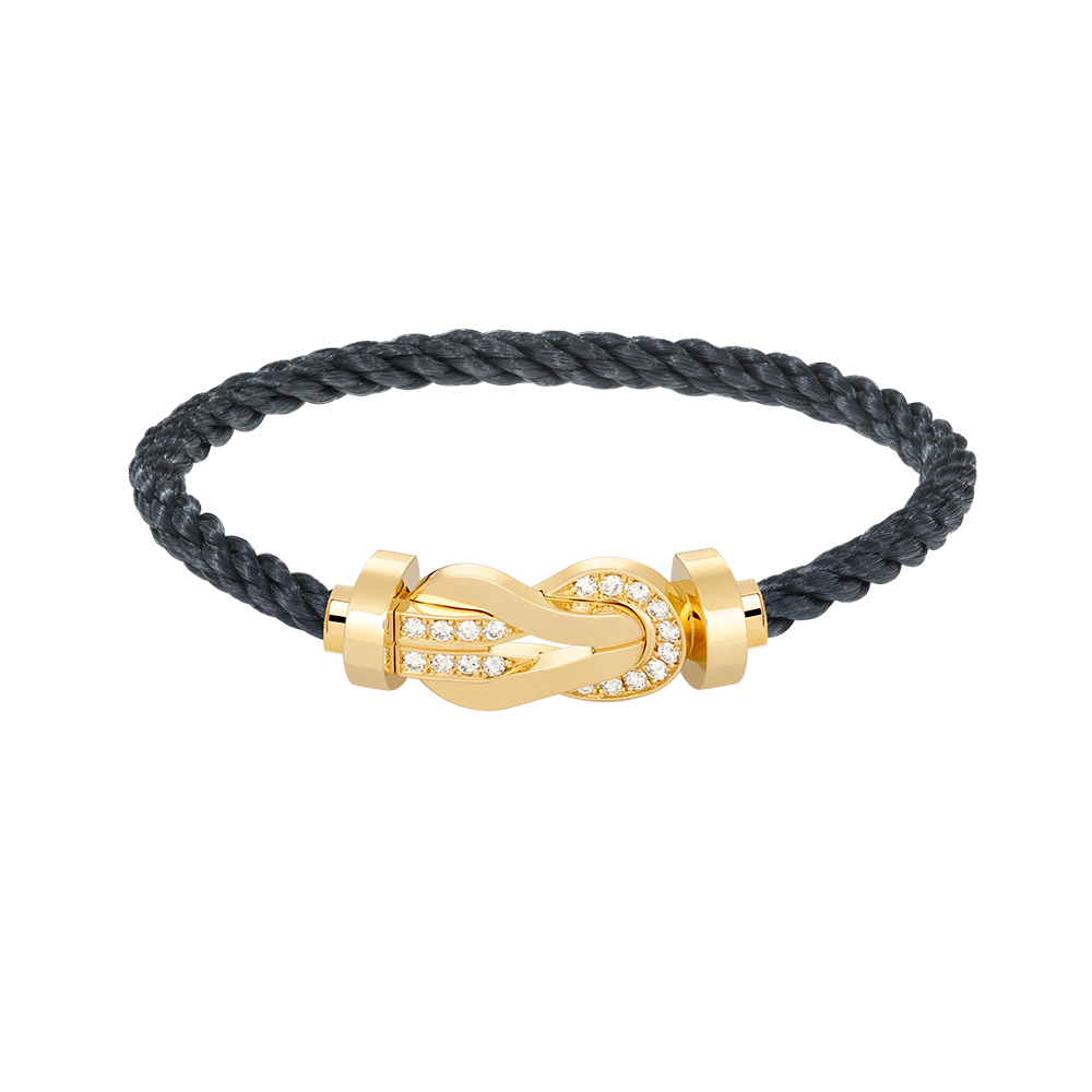 [moco jewelrys]CHANCE Großes Armband mit 8-stelliger Schnalle und Halbdiamanten, Gold
