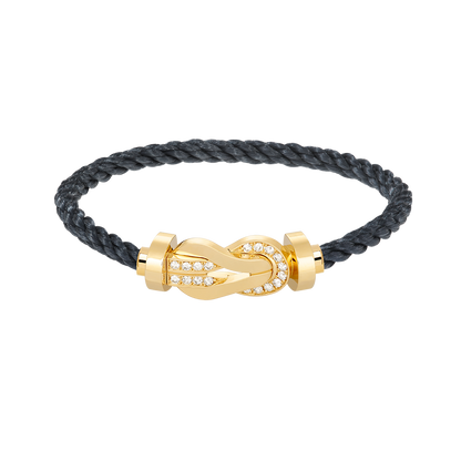 [moco jewelrys]CHANCE Großes Armband mit 8-stelliger Schnalle und Halbdiamanten, Gold