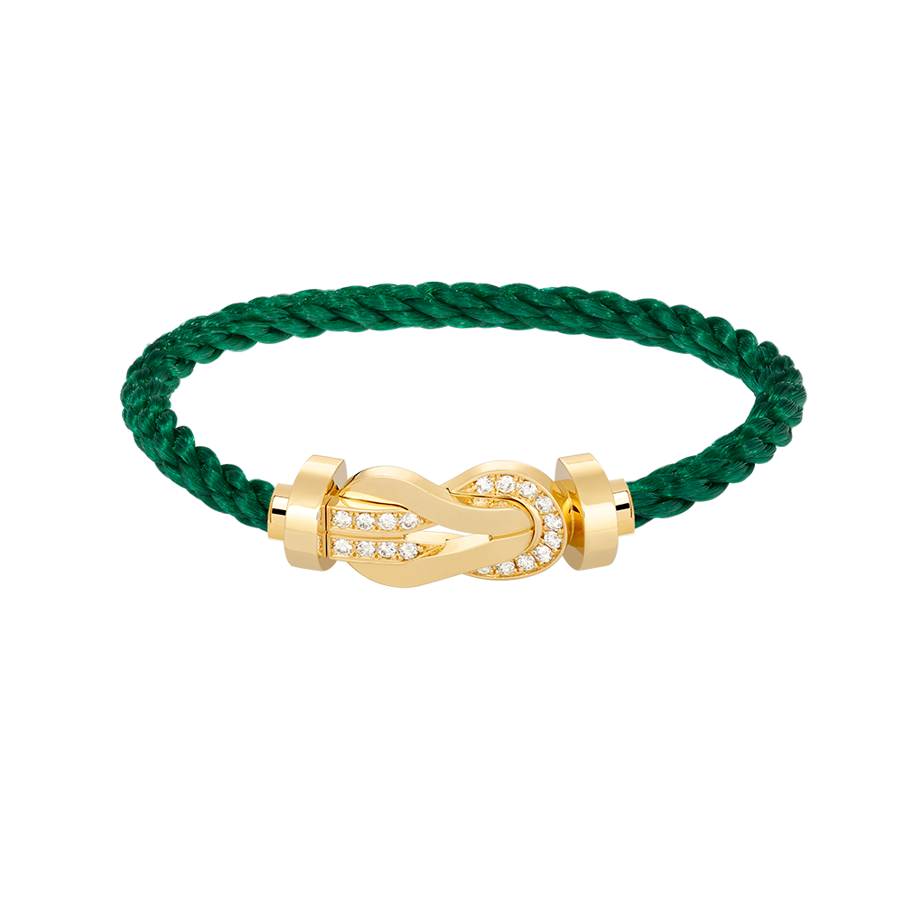 [moco jewelrys]CHANCE Großes Armband mit 8-stelliger Schnalle und Halbdiamanten, Gold