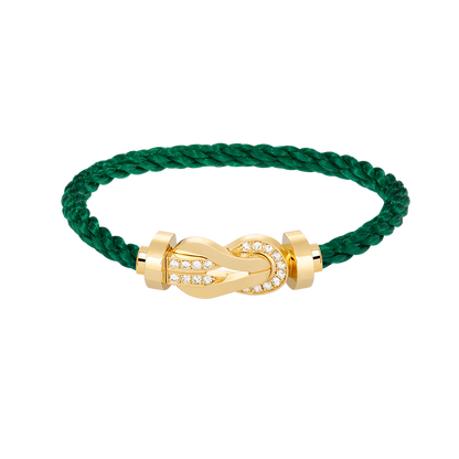 [moco jewelrys]CHANCE Großes Armband mit 8-stelliger Schnalle und Halbdiamanten, Gold