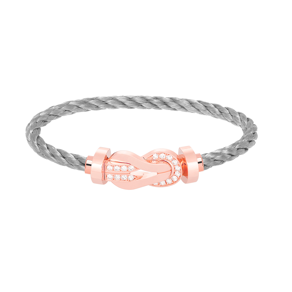 ??Loco?¡¥CHANCE LARGE 8 FIGURE BUCKLE HALF DIAMOND BRACELET ROSE GOLD