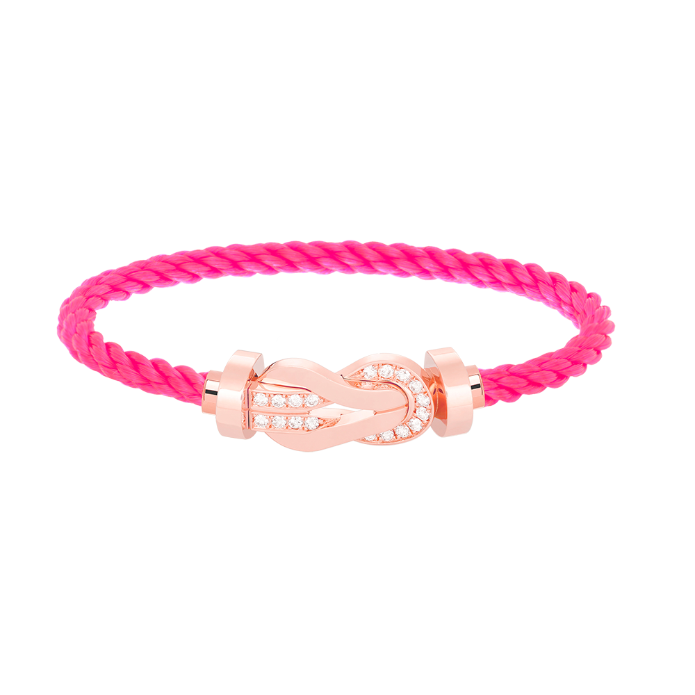 ??Loco?¡¥CHANCE LARGE 8 FIGURE BUCKLE HALF DIAMOND BRACELET ROSE GOLD