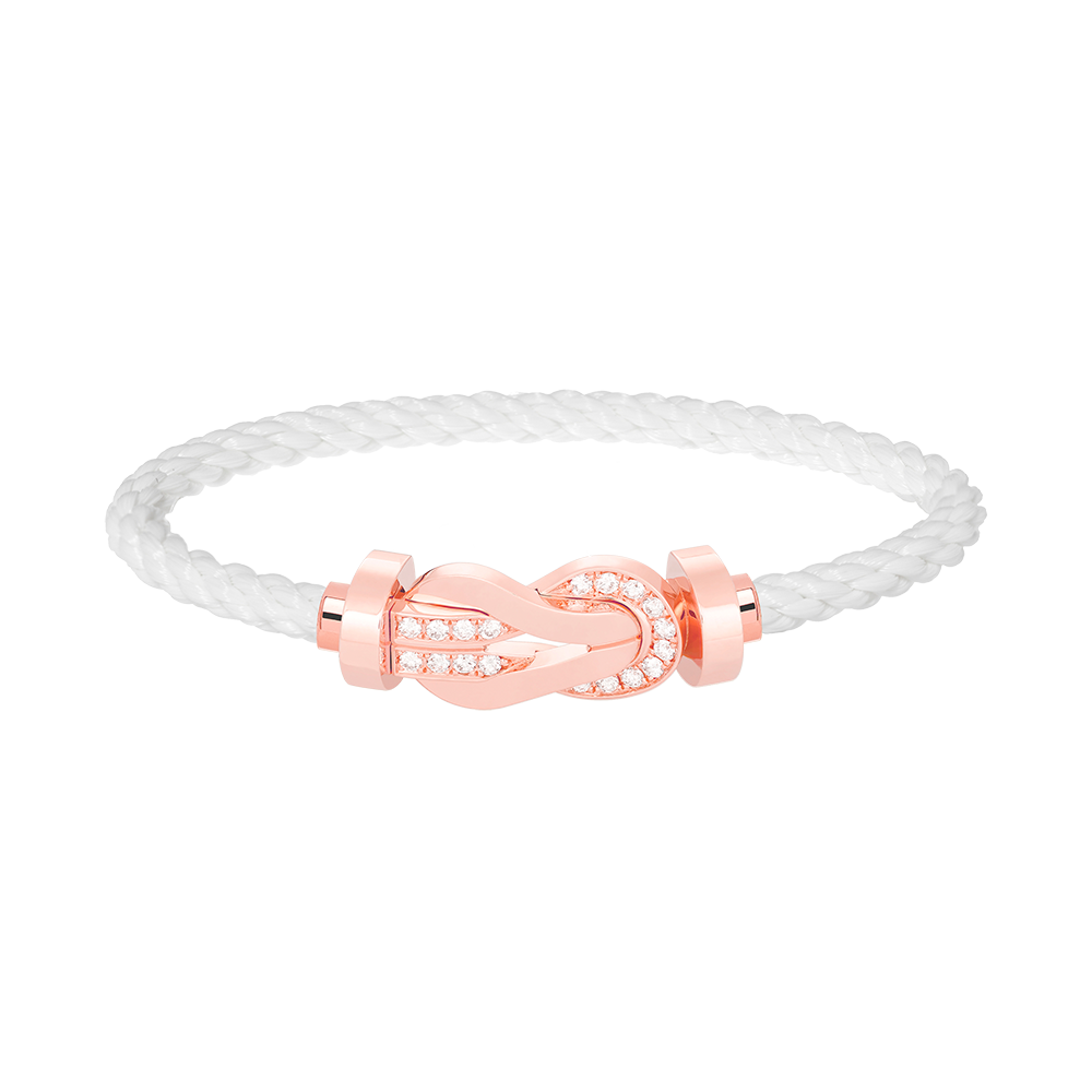 [moco jewelrys]CHANCE LARGE 8 FIGURE BUCKLE HALF DIAMOND BRACELET ROSE GOLD