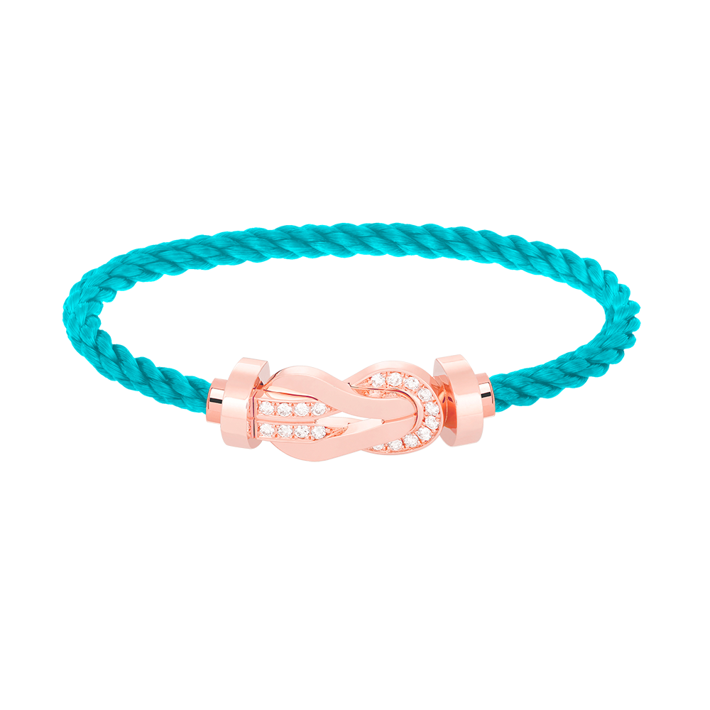 ??Loco?¡¥CHANCE LARGE 8 FIGURE BUCKLE HALF DIAMOND BRACELET ROSE GOLD