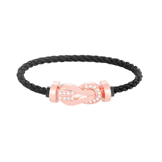 [moco jewelrys]CHANCE Armband mit großer 8-stelliger Schnalle und Halbdiamanten, Roségold