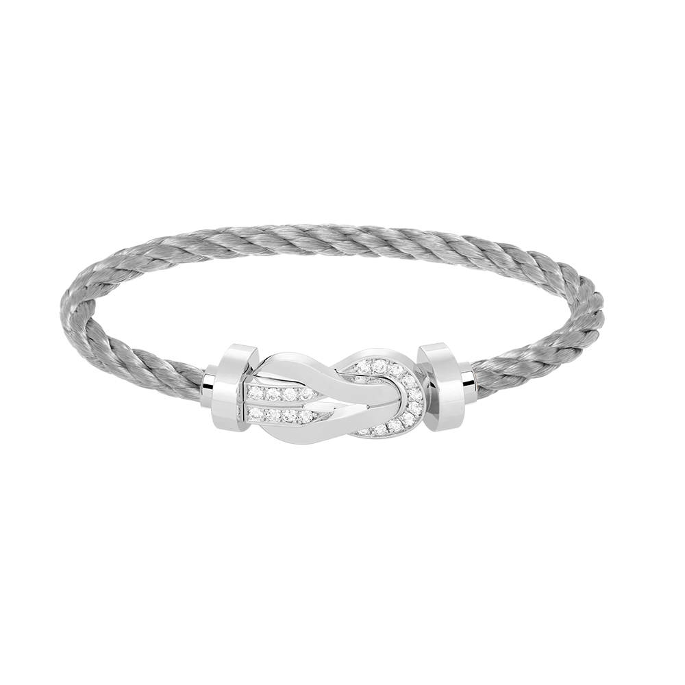 ??Loco?¡¥CHANCE LARGE 8 FIGURE BUCKLE HALF DIAMOND BRACELET SILVER