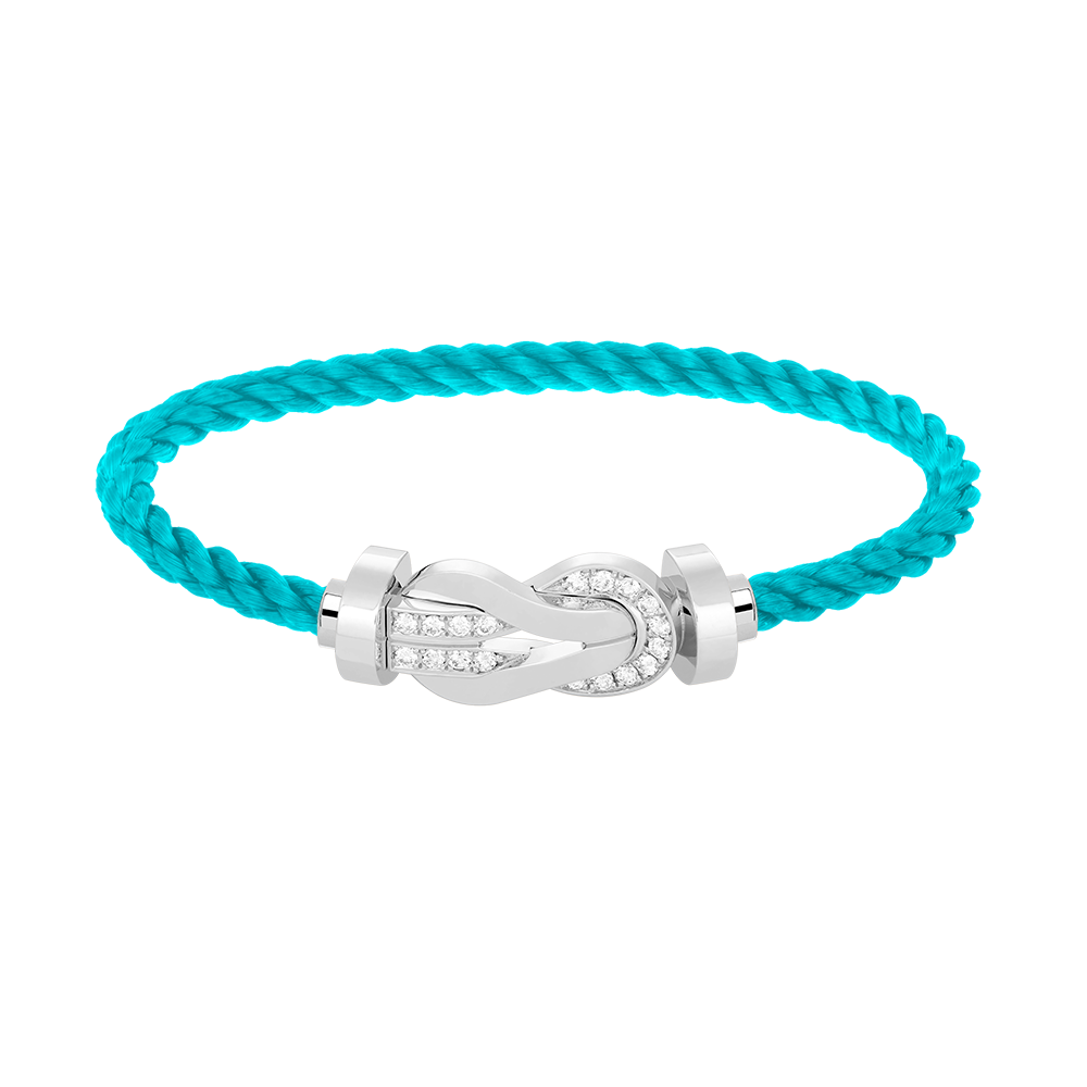 ??Loco?¡¥CHANCE LARGE 8 FIGURE BUCKLE HALF DIAMOND BRACELET SILVER
