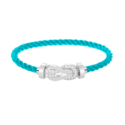 [moco jewelrys]CHANCE LARGE 8 FIGURE BUCKLE HALF DIAMOND BRACELET SILVER