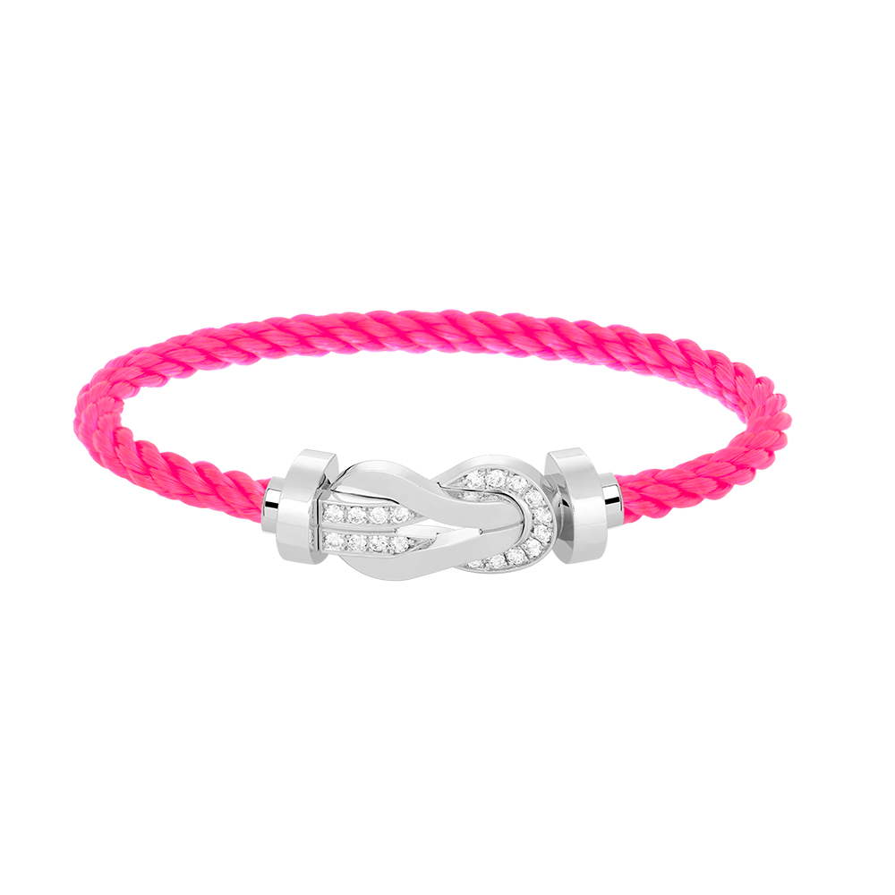 ??Loco?¡¥CHANCE LARGE 8 FIGURE BUCKLE HALF DIAMOND BRACELET SILVER