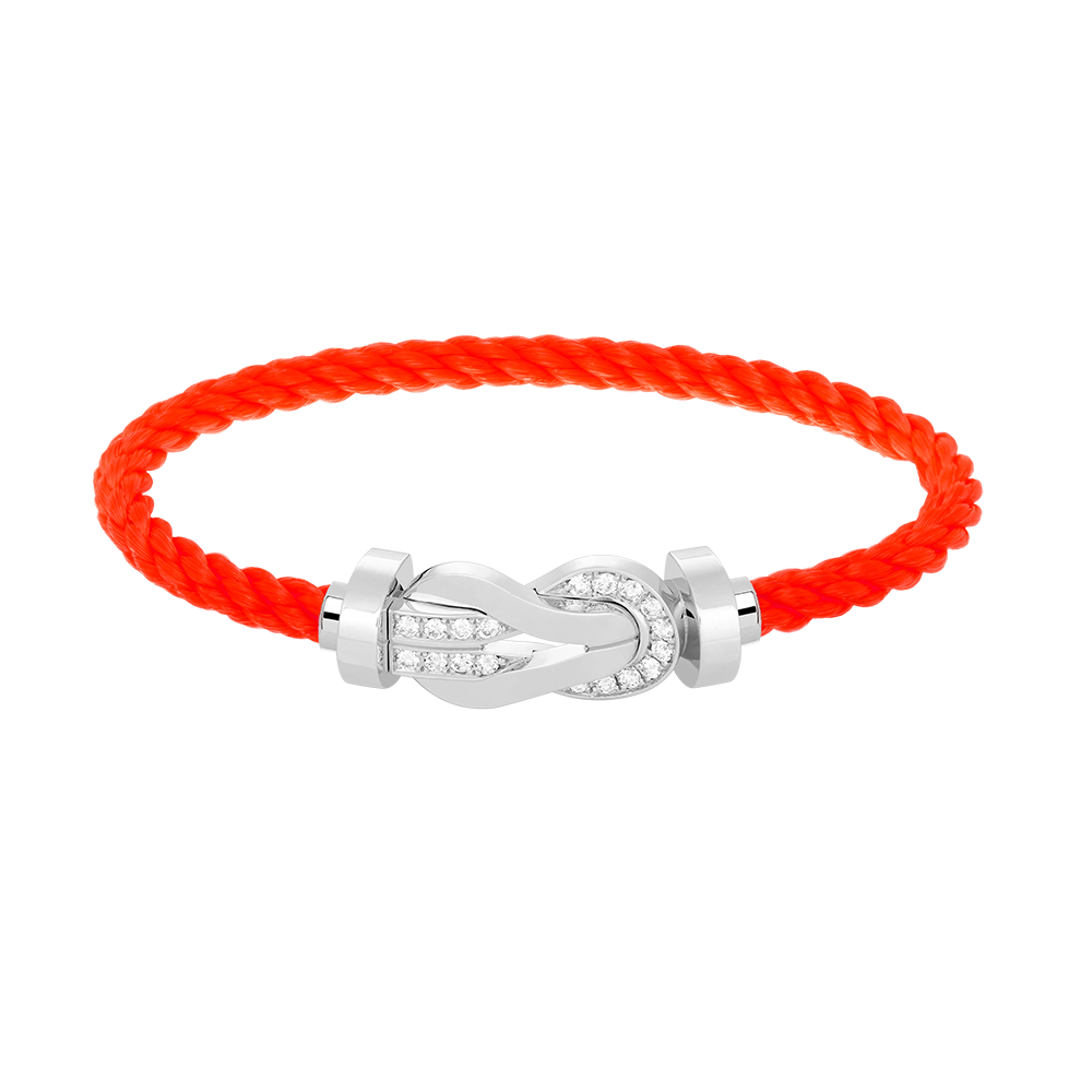 ??Loco?¡¥CHANCE LARGE 8 FIGURE BUCKLE HALF DIAMOND BRACELET SILVER