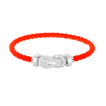 [moco jewelrys]CHANCE LARGE 8 FIGURE BUCKLE HALF DIAMOND BRACELET SILVER