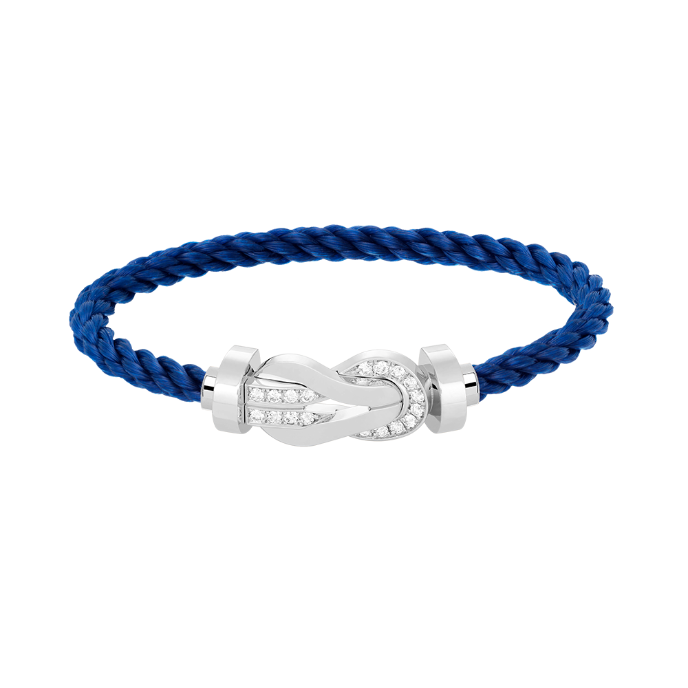 ??Loco?¡¥CHANCE LARGE 8 FIGURE BUCKLE HALF DIAMOND BRACELET SILVER