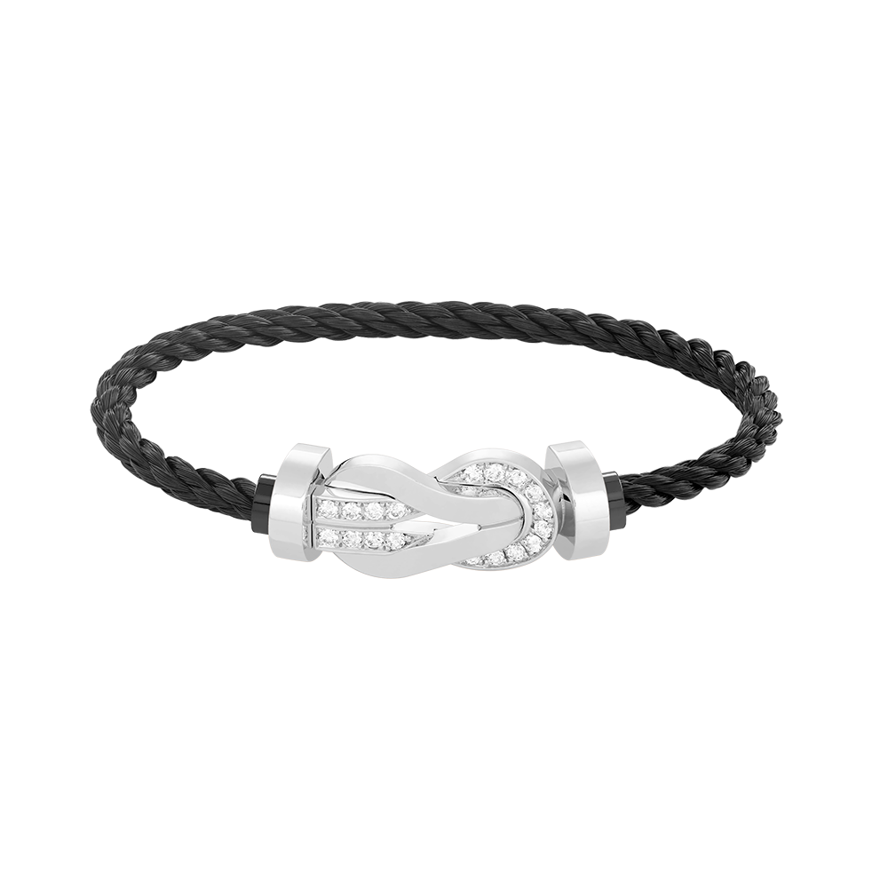 ??Loco?¡¥CHANCE LARGE 8 FIGURE BUCKLE HALF DIAMOND BRACELET SILVER