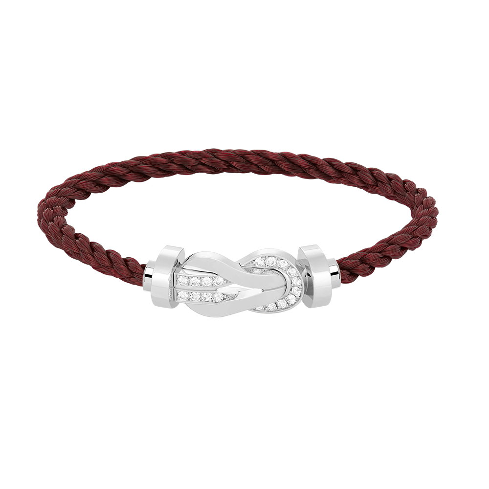 ??Loco?¡¥CHANCE LARGE 8 FIGURE BUCKLE HALF DIAMOND BRACELET SILVER