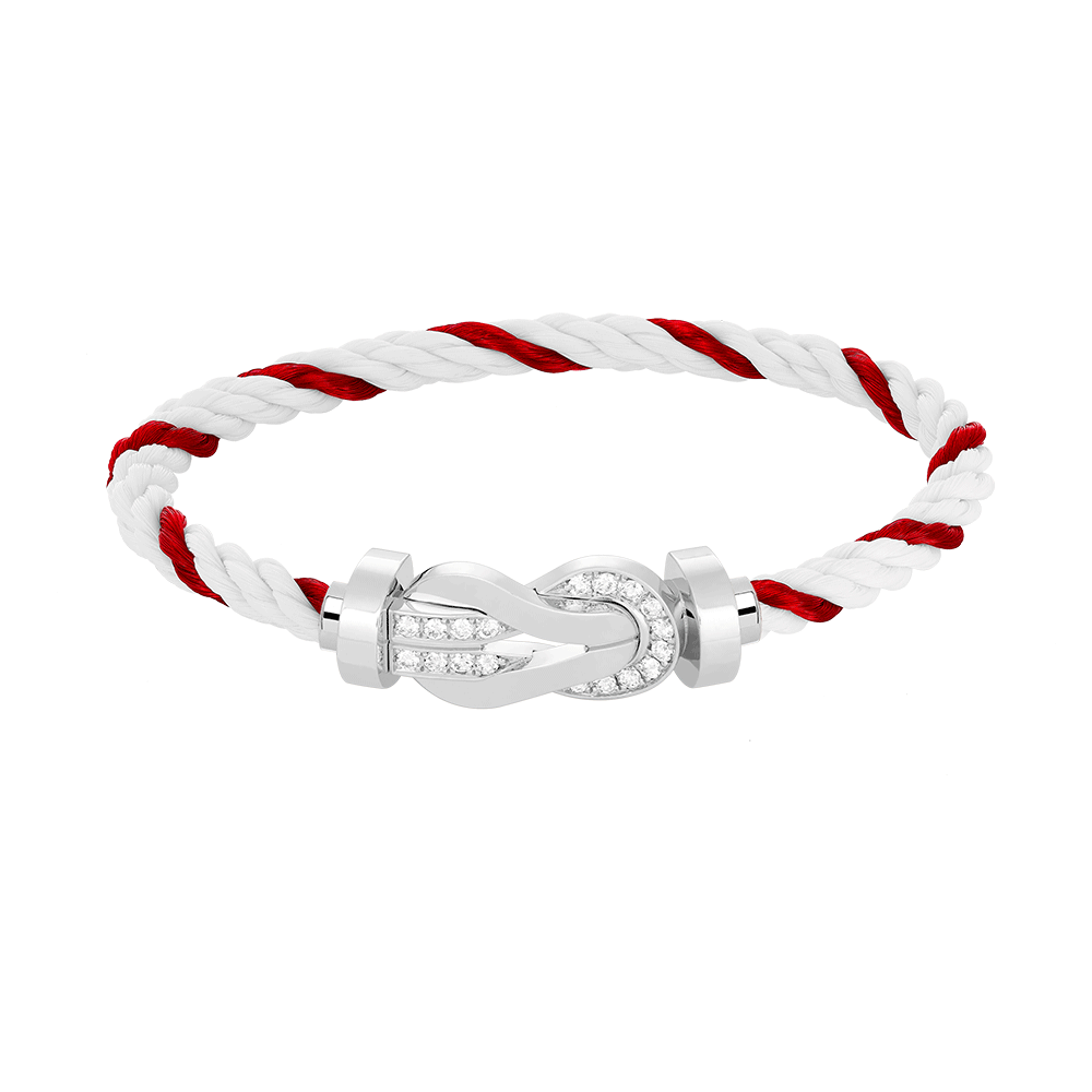??Loco?¡¥CHANCE LARGE 8 FIGURE BUCKLE HALF DIAMOND BRACELET SILVER