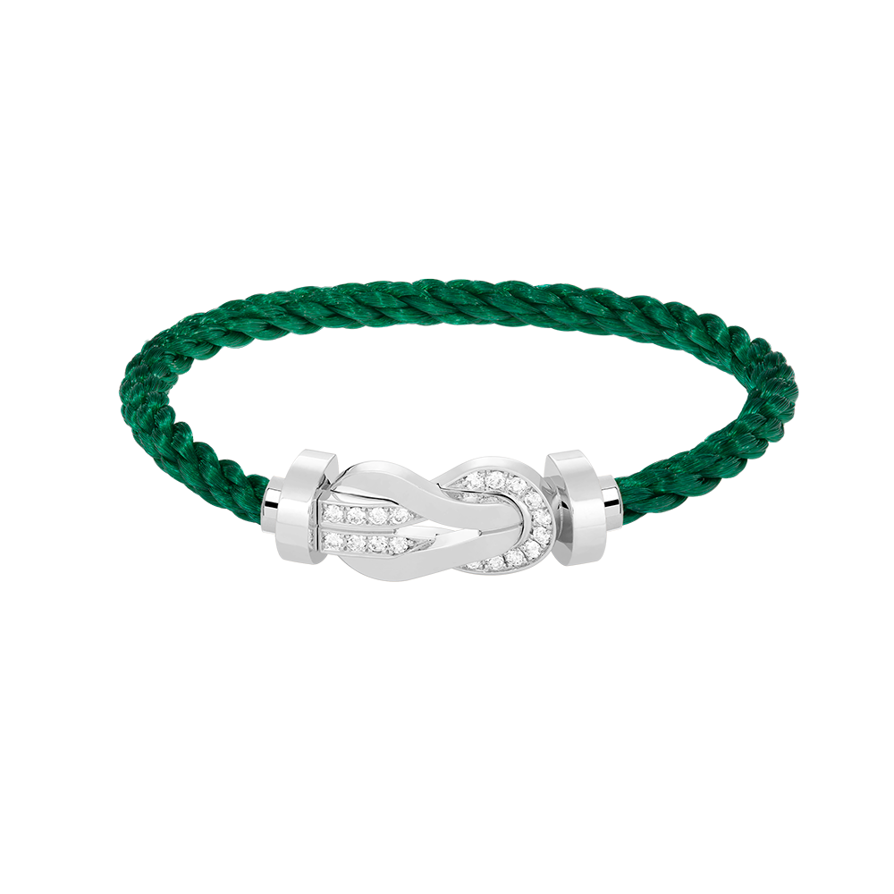 ??Loco?¡¥CHANCE LARGE 8 FIGURE BUCKLE HALF DIAMOND BRACELET SILVER