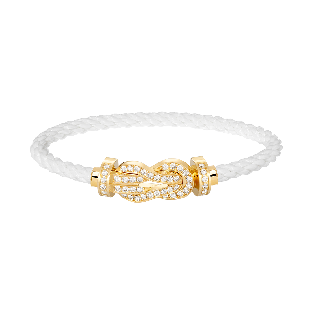 ??Loco?¡¥CHANCE LARGE 8 FIGURE BUCKLE FULLDIAMOND BRACELET GOLD