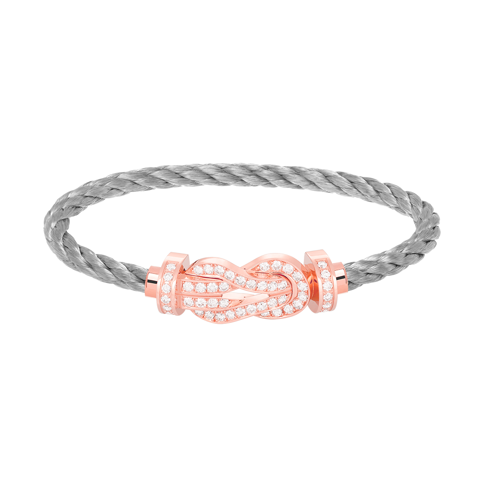 ??Loco?¡¥CHANCE LARGE 8 FIGURE BUCKLE FULL DIAMOND BRACELET ROSE GOLD