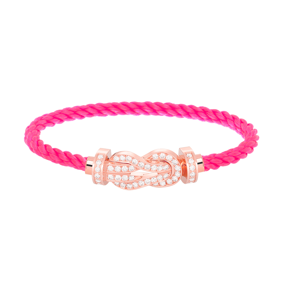 ??Loco?¡¥CHANCE LARGE 8 FIGURE BUCKLE FULL DIAMOND BRACELET ROSE GOLD