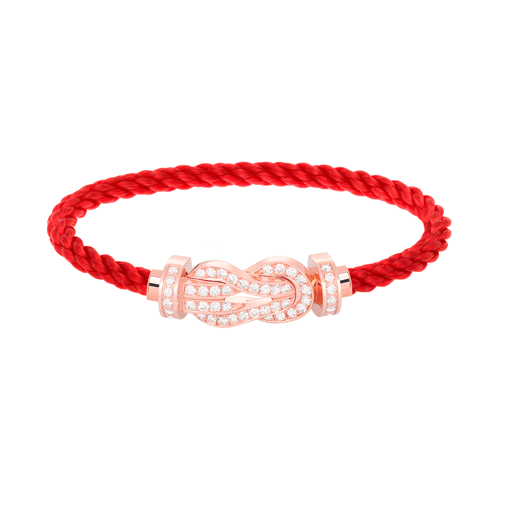 ??Loco?¡¥CHANCE LARGE 8 FIGURE BUCKLE FULL DIAMOND BRACELET ROSE GOLD