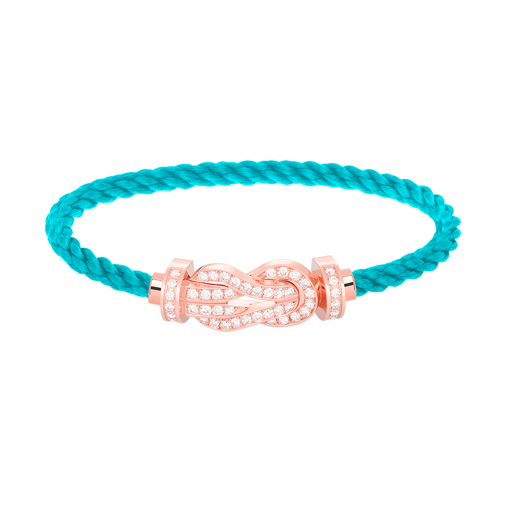 ??Loco?¡¥CHANCE LARGE 8 FIGURE BUCKLE FULL DIAMOND BRACELET ROSE GOLD