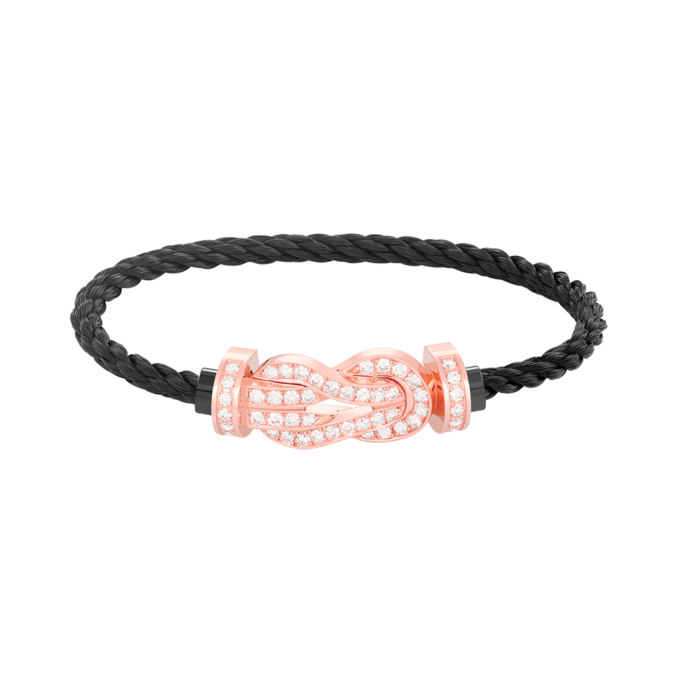 ??Loco?¡¥CHANCE LARGE 8 FIGURE BUCKLE FULL DIAMOND BRACELET ROSE GOLD