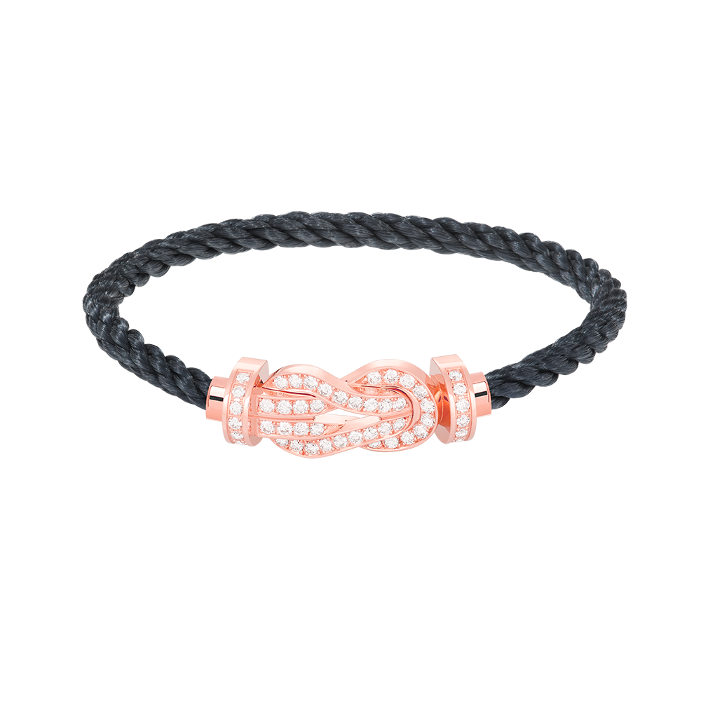 ??Loco?¡¥CHANCE LARGE 8 FIGURE BUCKLE FULL DIAMOND BRACELET ROSE GOLD