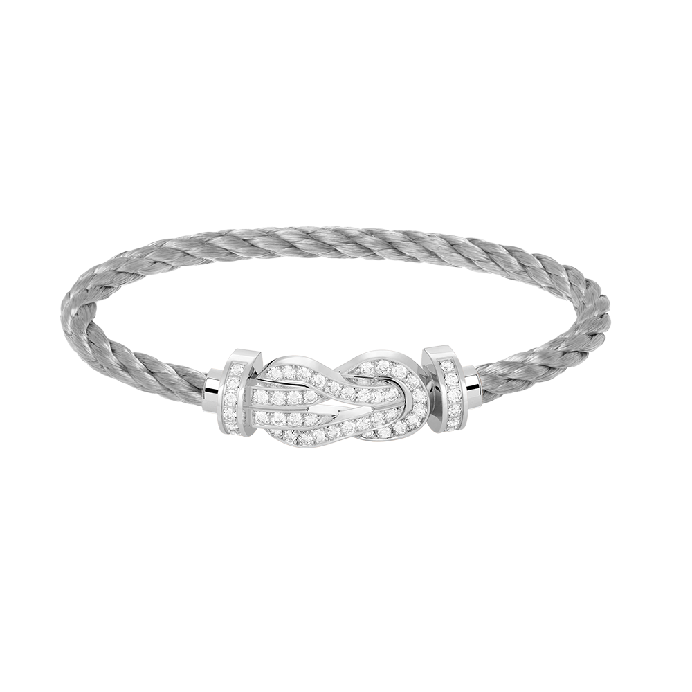 [moco jewelrys]CHANCE Großes 8-stelliges Schnallenarmband mit Volldiamanten, Silber