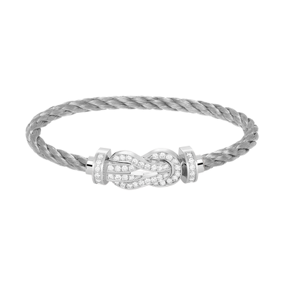 [moco jewelrys]CHANCE Großes 8-stelliges Schnallenarmband mit Volldiamanten, Silber