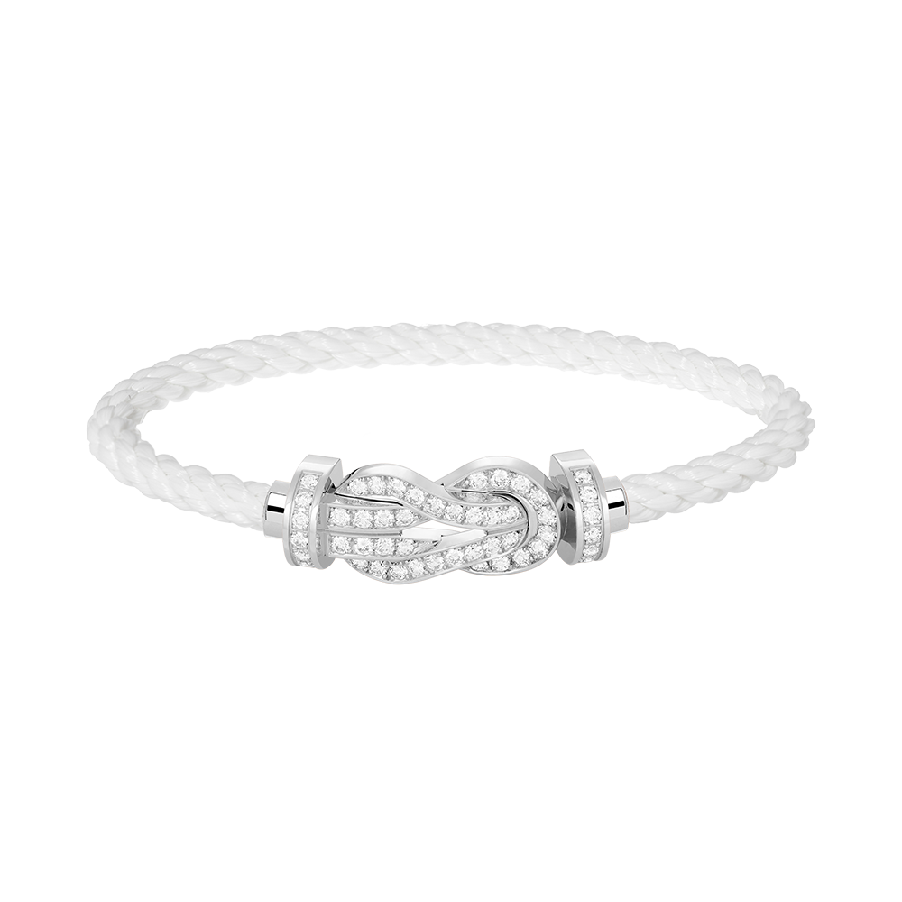??Loco?¡¥CHANCE LARGE 8 FIGURE BUCKLE FULL DIAMOND BRACELET SILVER