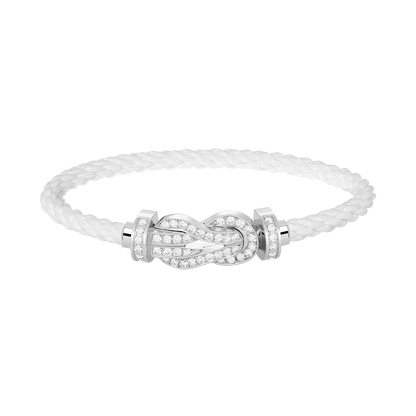 [moco jewelrys]CHANCE Großes 8-stelliges Schnallenarmband mit Volldiamanten, Silber