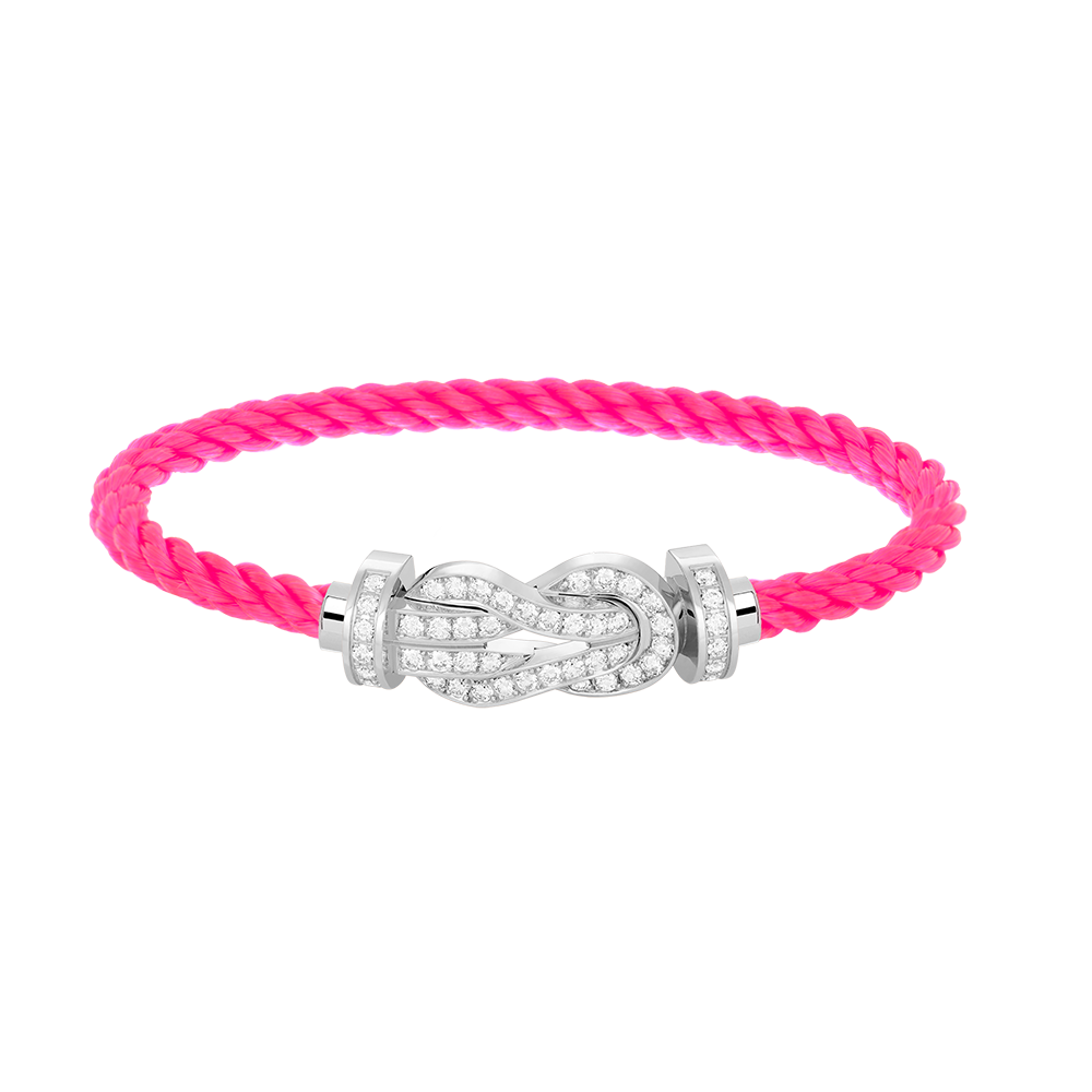 ??Loco?¡¥CHANCE LARGE 8 FIGURE BUCKLE FULL DIAMOND BRACELET SILVER